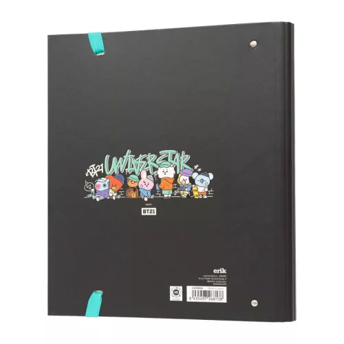 BT21 Street Mood kollekció A4-es iratgyűjtő lapokkal 4 gyűrű, gumiszalag