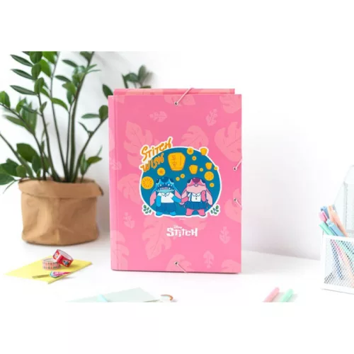 Disney Stitch - Suport pentru dosare/dosare cu bandă elastică A4 (24 x 34 cm)