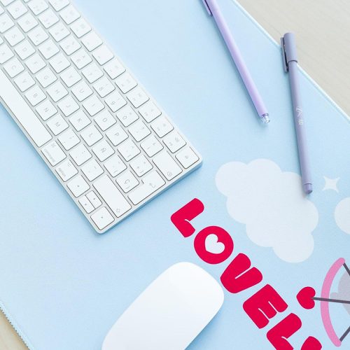 Professzionális egérpad játékhoz és irodai Pusheen Purrfect Love, XL modell, csúszásmentes, vízálló, 80x35 cm