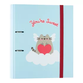   Dosar Pusheen A4 din colecția Purrfect Love, 2 inele, bandă elastică