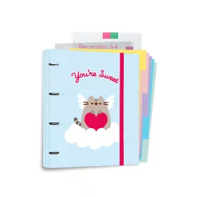   Pusheen Purrfect Love kollekció A4-es iratgyűjtő kártyákkal 4 gyűrű, gumiszalag