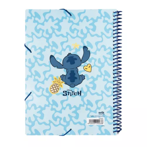 Disney Stitch - Dosar A4 cu bandă elastică + 30 de pungi transparente