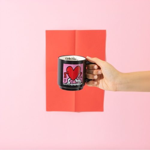 Keith Haring - 4 darabos kerámia bögre készlet állvánnyal 300 ml