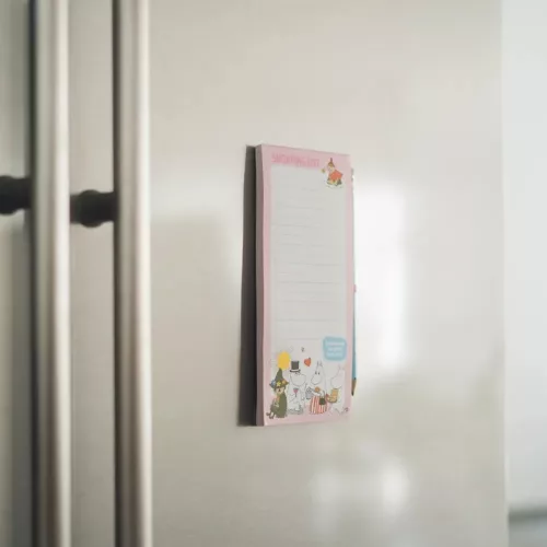 Moomin - Caiet magnetic / listă de cumpărături pentru frigider + creion (10 x 21 cm)