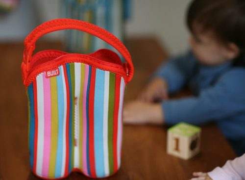 BUILT Bottle Buddy két palack táska tartóval (Baby Pink Stripe)