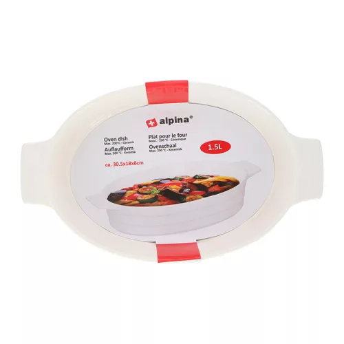 Alpina Kerámia tepsi 31x18,5x6 cm 1,7 L fehér