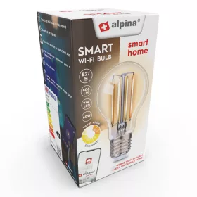   Alpina - Smart Wi-Fi izzó, E27 foglalat, teljesítmény 7 W, meleg fehér