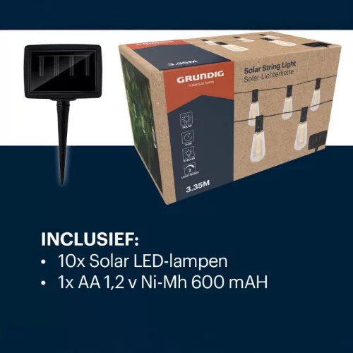 Grundig - Napelemes kerti LED lámpák 3,35 m