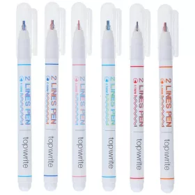 Topwrite - Set de 6 pixuri cu bilă cu linie dublă