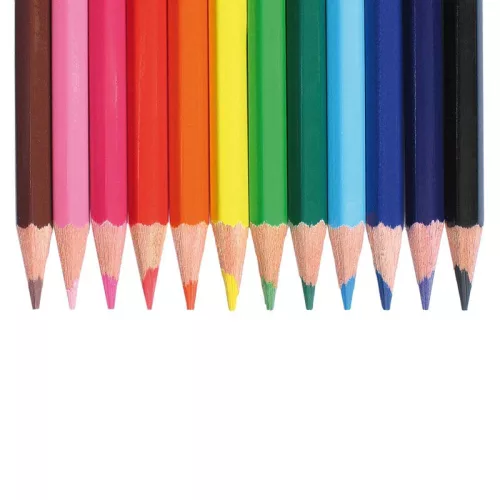 Set 12xCreioane colorate, Lemn, Multicolor