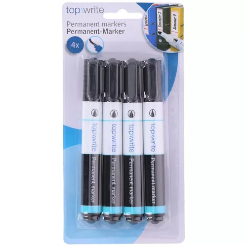 Topwrite - Marker permanent 4 buc. (Negru)
