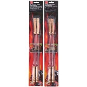 BBQ - nyárs nyárshoz fa nyéllel, 38 cm hosszú (4 darab)