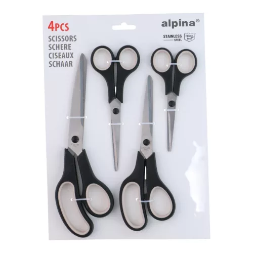 Alpina - Ergonomikus rozsdamentes acél ollókészlet (4 darabos)