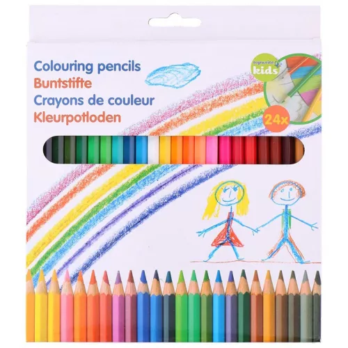 Set 24 Creioane colorate, Lemn, Multicolor