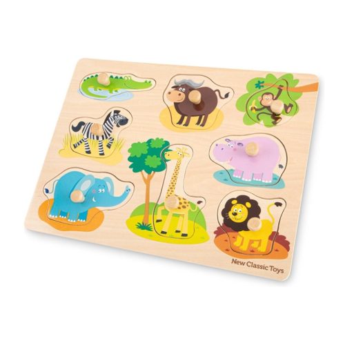 New Classic Toys - fából készült puzzle Safari (8 elem)