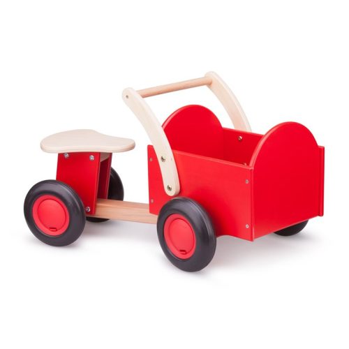 New Classic Toys - piros fa cargo kerékpár