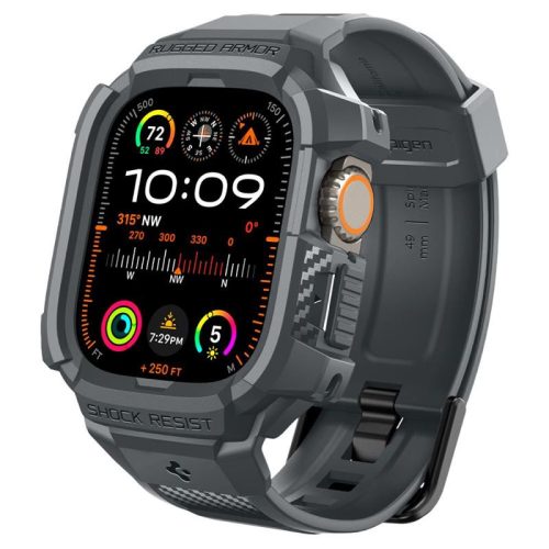 Spigen Rugged Armor Pro - okosróraszíj és tok Apple Watch Ultra 49 mm (Dark Grey)