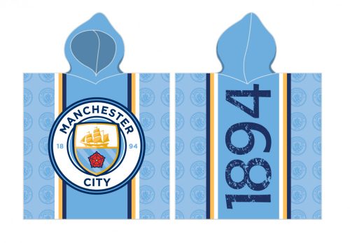 Manchester City poncsó törölköző kapucnival 60 x 120 cm 60x120 cm