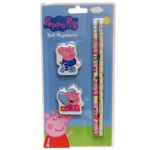 Peppa Pig készlet 2x ceruza + 2x radír