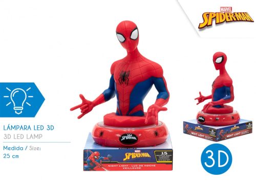 Spiderman 3D LED éjszakai lámpa 25 cm