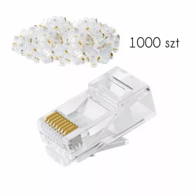   k305 RJ45 csatlakozók. RJ45 moduláris (8P8C) - nyolctűs szabványos,   1000 db.