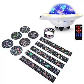   F9G7 LED éjszakai lámpa - kivetítő Bluetooth hangszóróval, UFO csészealj