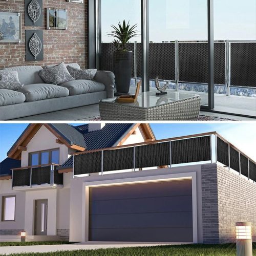 L52A Árnyékoló Erkélytakaró Erkélyfedés tartós polirattanból, mérete 5x0,9 m