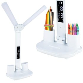 k711k Asztali lámpa hőmérővel, órával és naptárral