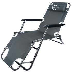   l66y kerti szék Turisztikai nyugágy, összecsukható, 3 fokozatos szürke