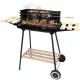 GQ3 Nagy faszén kerti grill kerekeken Rotisserie 3x polcos prémium grillkészlet
