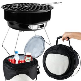 gq2 hordozható turista grill táskaval, 24cm átmérő