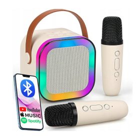   Q17D karaoke készlet, 2db Vezeték nélküli mikrofon és bluetooth hangszóró