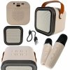 Q17D karaoke készlet, 2db Vezeték nélküli mikrofon és bluetooth hangszóró