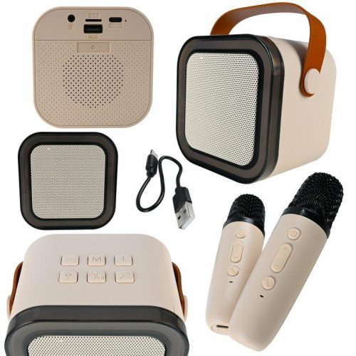 Q17D karaoke készlet, 2db Vezeték nélküli mikrofon és bluetooth hangszóró
