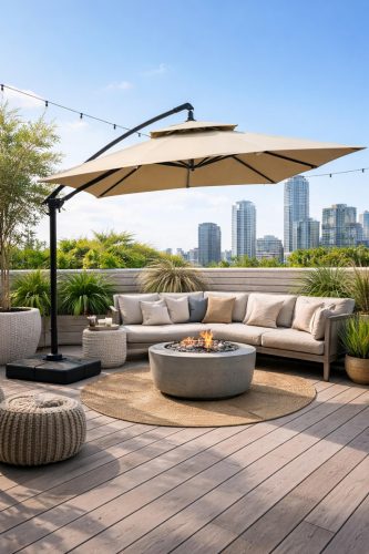 L43CO Kerti napernyő forgó állvánnyal, Velence XL