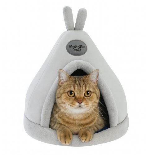 Tipi alakú kutyafekhely, macskaágy szürke