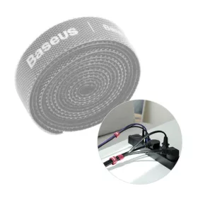   Baseus Rainbow Circle kábelrendező, tépőzáras pántok, 1 m, szürke
