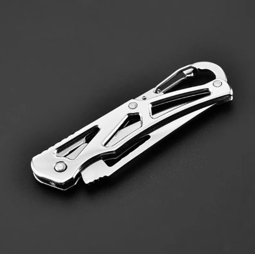 FOXTER® Összecsukható zsebkés krómozott, könnyű karabinerrel, 14 cm