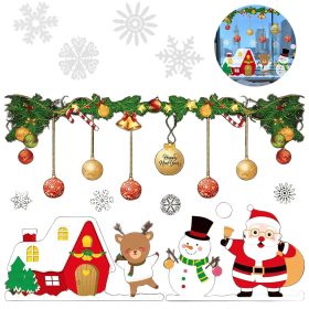   Karácsonyi matricák ablakdekorációhoz, karácsonyi dekoráció, ablakmatricák, Mikulás, 2 lap (35x50cm)