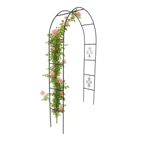   Kerti pergola fém ívtartó rózsákhoz virágokhoz kúszónövényekhez 240cm zöld