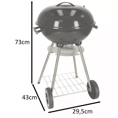 Kerti grill, zárható fedéllel, polccal