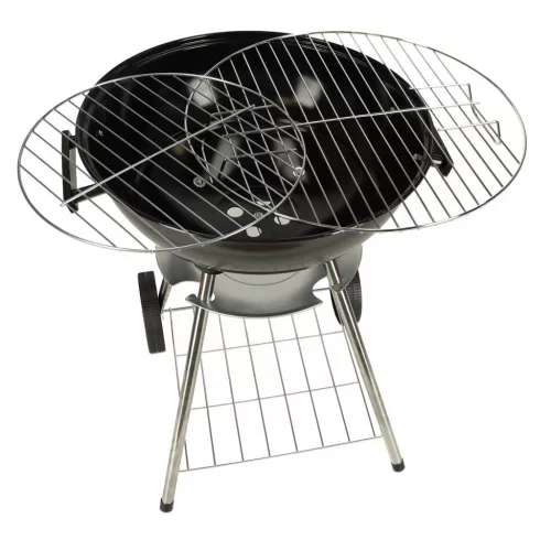 Kerti grill, zárható fedéllel, polccal