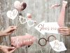Gadgets fotó kellékek esküvői fehér rózsaszín szív 12 tételek