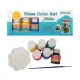 Vopsele pentru sticlă, ceramică, porțelan, set pictură sticlă, 6 culori x 25ml + pensulă, paletă pictură