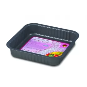   OEM Sütőtálca rakott ételekhez, tortákhoz, pizzákhoz 24cm x 24cm szürke