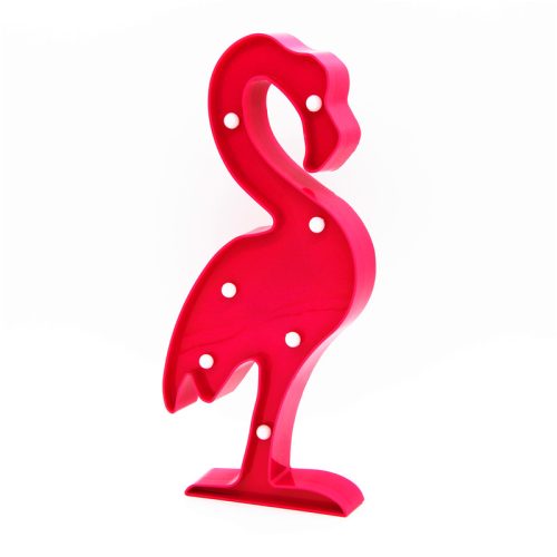 Háromdimenziós műanyag díszlámpa flamingó formájú 29,5 x 14 x 2,8 cm