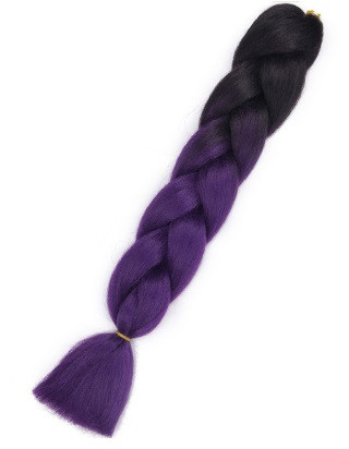 Szintetikus haj szivárvány ombre fekete és lila