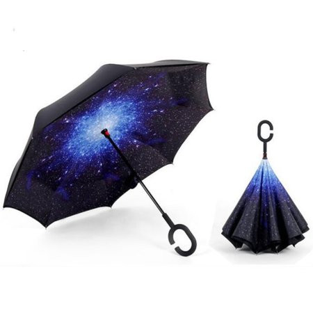 Esernyő fordítottan összecsukható csillagos égbolt minta