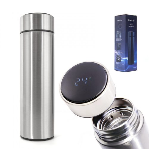 OEM Thermos bögre smart LED 500ml ezüst