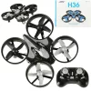 Drón RC JJRC H36 mini 2.4GHz 4CH 6 tengely, fekete